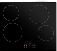 Russell Hobbs RH60EH413B 59cm Electric Hob 4 Cooking Zones Ceramic Cooktop Black