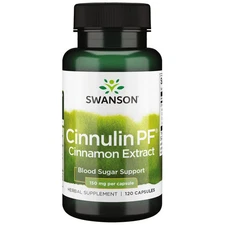 Swanson Cinnulin PF Cinnamon Extract Herbal Supplement (120 Caps, 150mg Each)