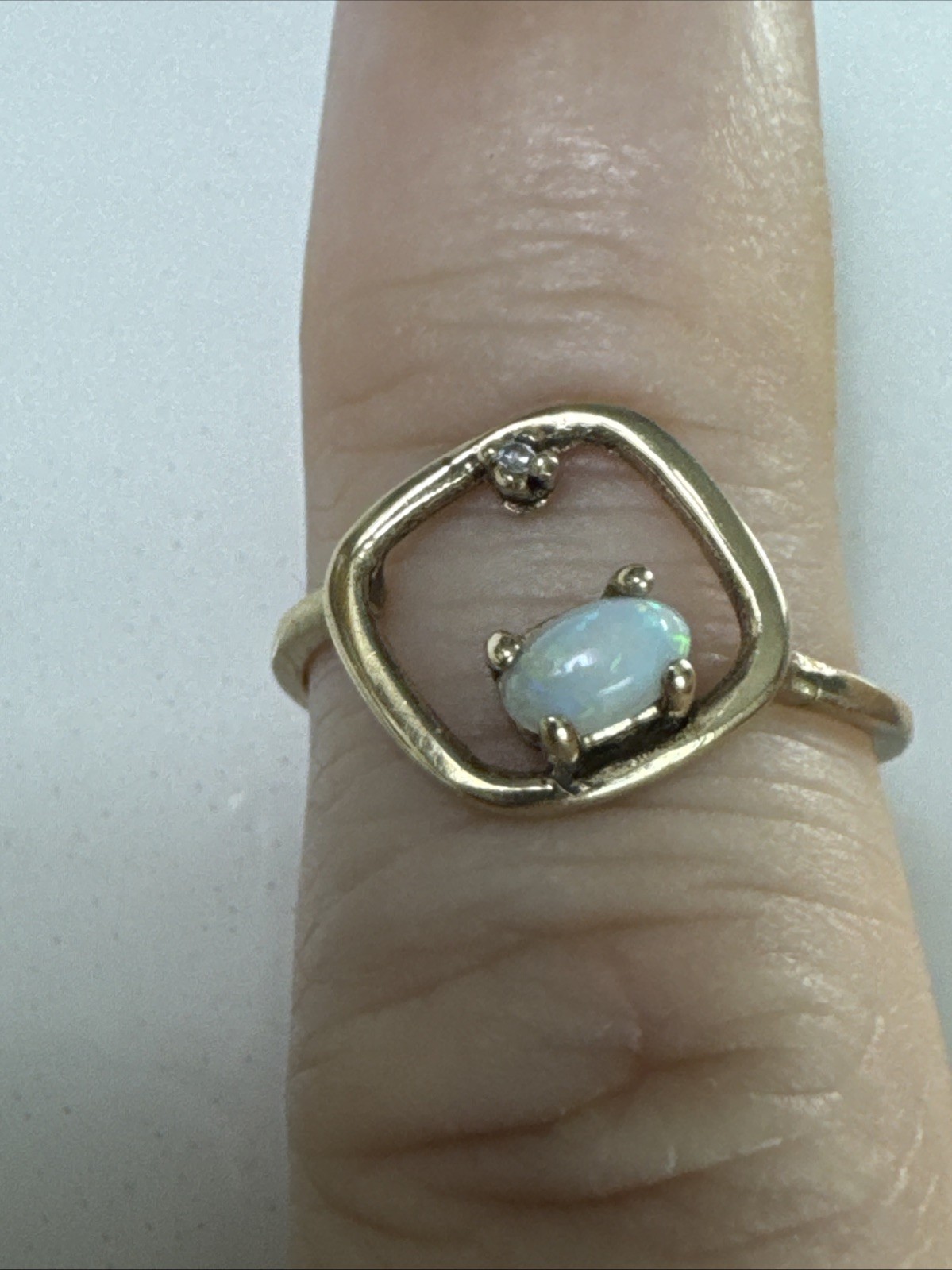 Natural Moonstone Gemstone Ring Solid 10K Gold . … - image 13