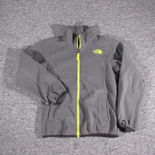 North Face Jacket Boys S 7/8 Gray Full Zip Fleece Winter Outdoor Hiking Coat