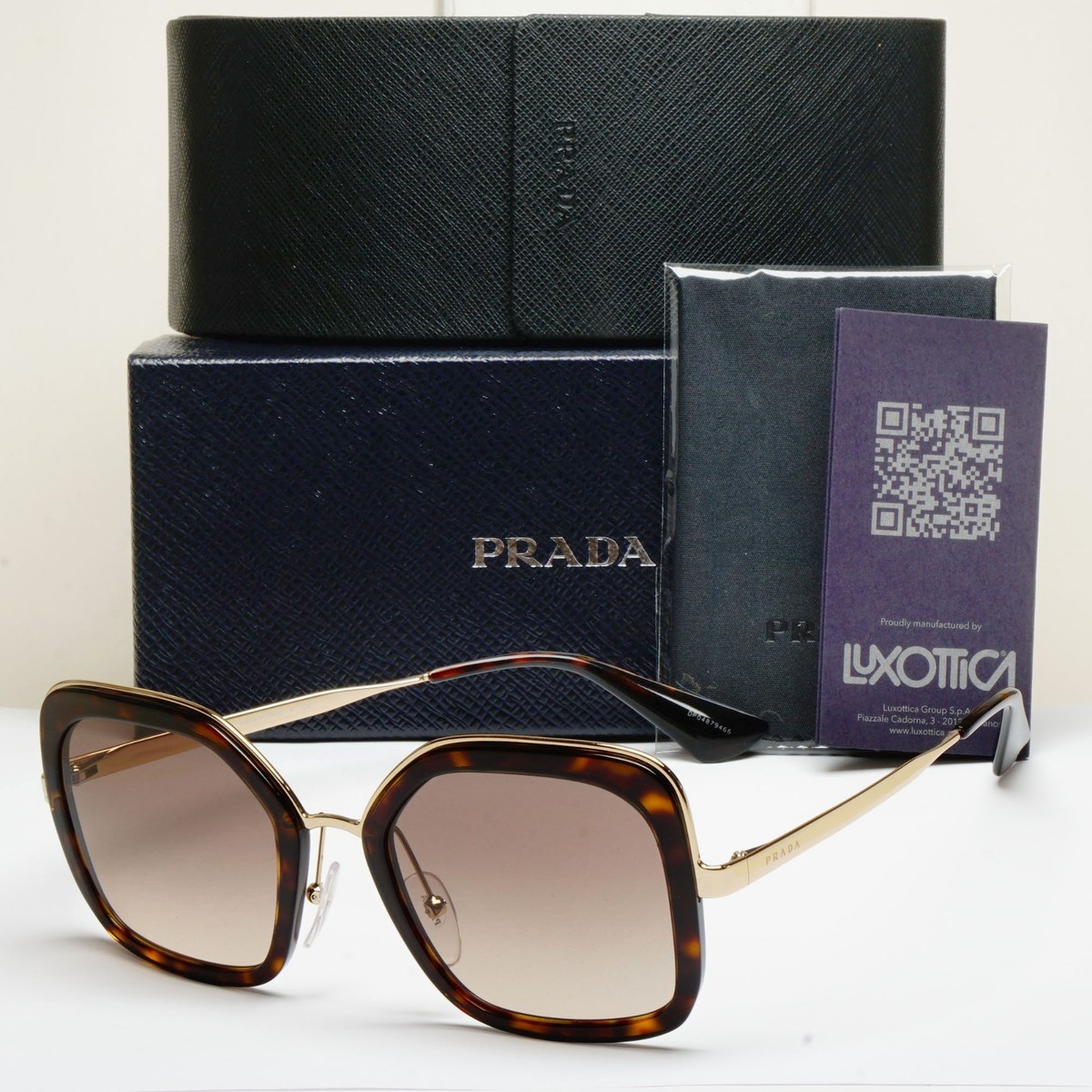 Prada Sunglasses 2017 Cinema Gold Brown Grey Tortoise SPR 57U