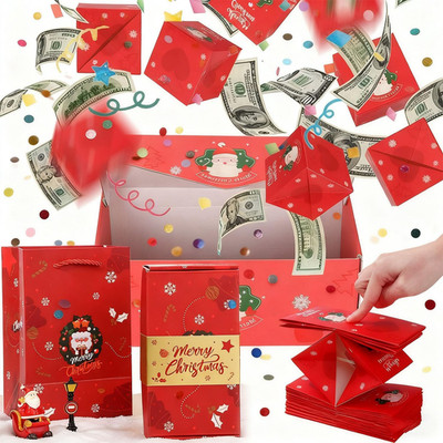 16PCS Surprise Gift Box Explosion for Money, Merry Christmas Surprise Gift Box E