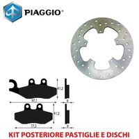 Satz BremsbelÄGe UND Bremsscheiben Hinten Piaggio Beverly 200 Heng Tong...