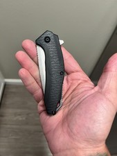 spring assisted open folding pocket knife, flipper tab, 3.25" tanto blade