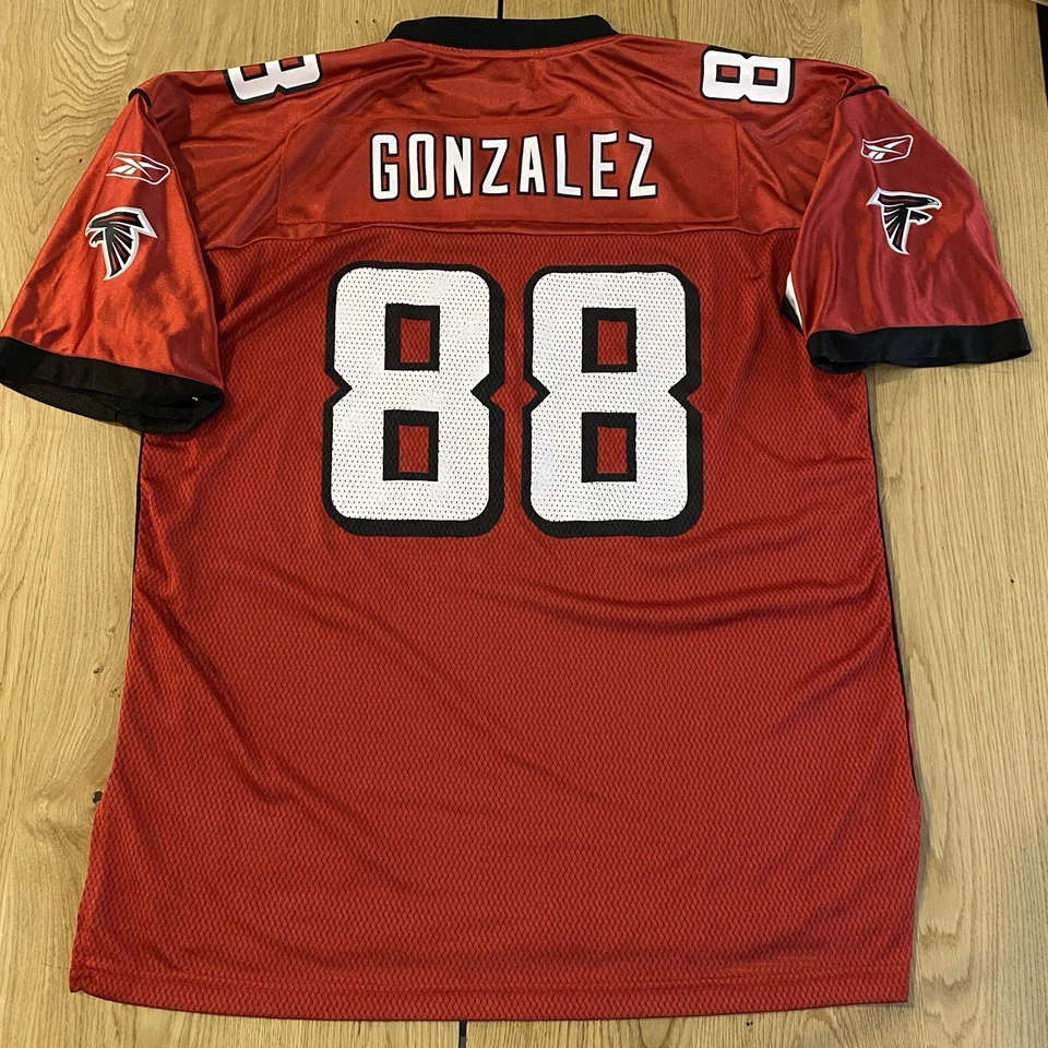 Camiseta De Colección Reebok Tony Gonzalez Atlanta Falcons 88 Para Hombre Grande Sobre el Campo Malla Roja Foto 2 de 4