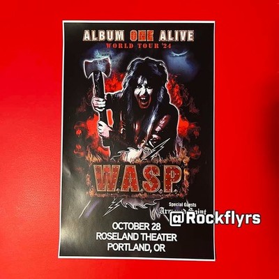 WASP + ARMORED SAINT 2024 Concert Promo 11x17 Street Poster. Portland OR