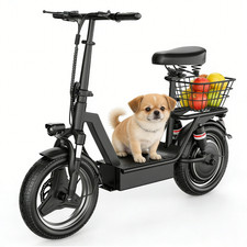 1000W Electric Scooter Adult 25MPH 45Miles Range 14'' E-Scooter with Seat Basket