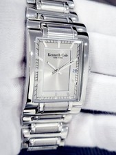 Kenneth Cole KC3540 Men's Watch 32mm Grey Dial Chunky St. Steel Bracelet New 