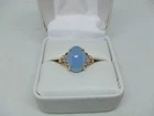 14k y. g. blue jade & diamond ring size 9