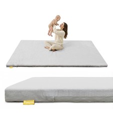 71"  59" Padded Baby Play Mat for Floor, 1.2" Thick Machine Washable Foam Pla...