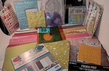 Huge Scrapbook Paper Lot Stock And Paper 12" x 12" EXTRAS Scrapbooks Templates 
