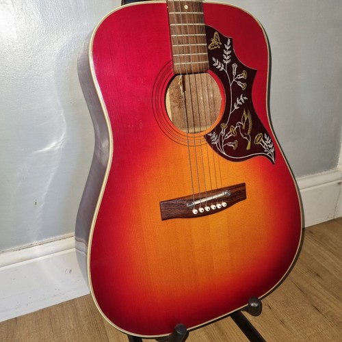 Landola Hummingbird Acoustic Guitar H-20 Dreadnought Vintage 1973 - Afbeelding 2 van 12