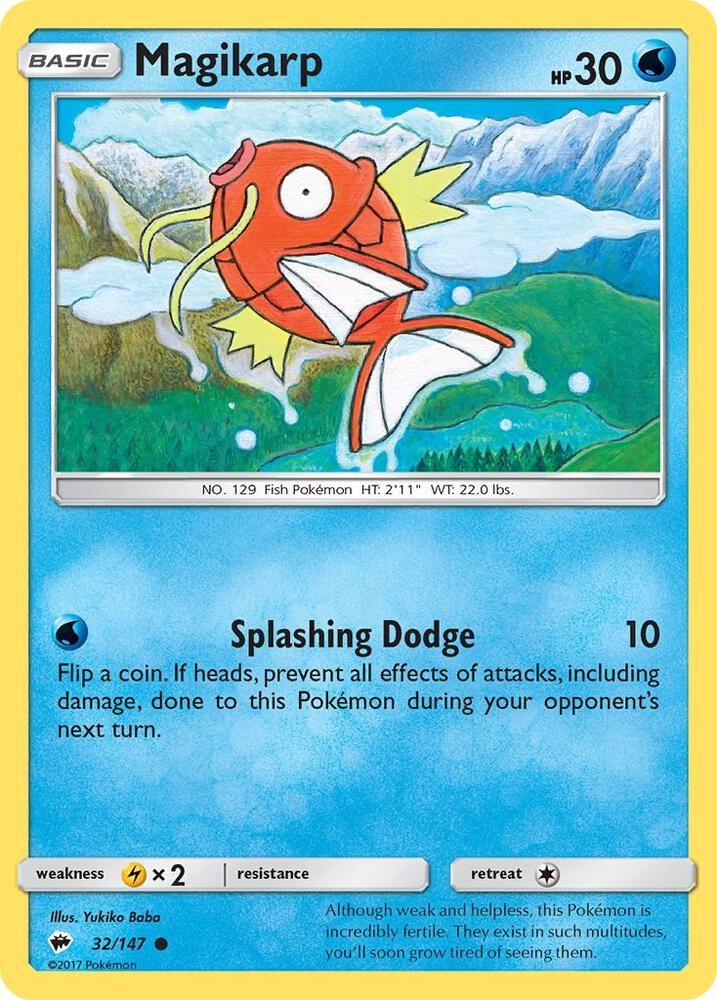 Magikarp 32/147 SM - Burning Shadows NM Pokémon TCG