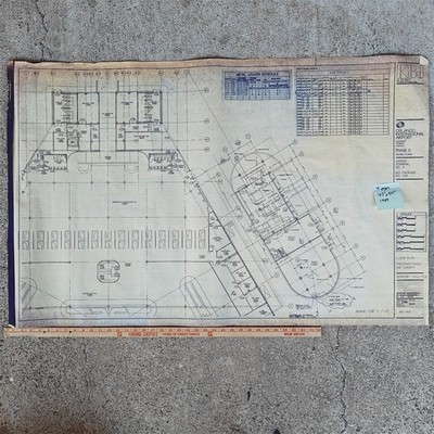 Rare 1989 Orlando Airport Airside 4 Blueprint 4 Sheet Set 30x47'' KBJ Architects
