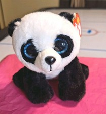 Ty Beanie Baby💜BABOO THE PANDA BEAR 6" Blue Eyes Stuffed Plush New
