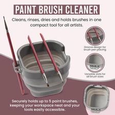 Airtight Watercolor Palette with Lid - Set of 5 Paint Brush Holder Cup Acrylic