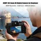 4K Travel Mirrorless Camera 48MP 16X Zoom Beginer Digital Camera w/ 32GB Card ew