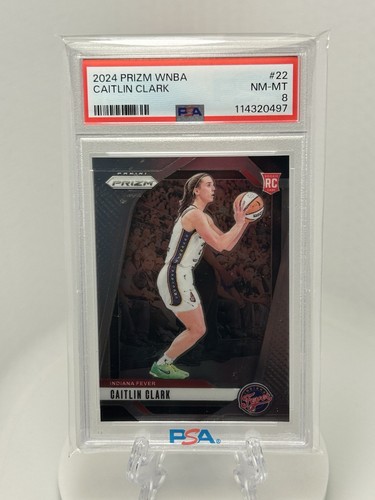 CAITLIN CLARK 2024 PANINI PRIZM WNBA #22 PSA 8 RC INDIANA FEVER