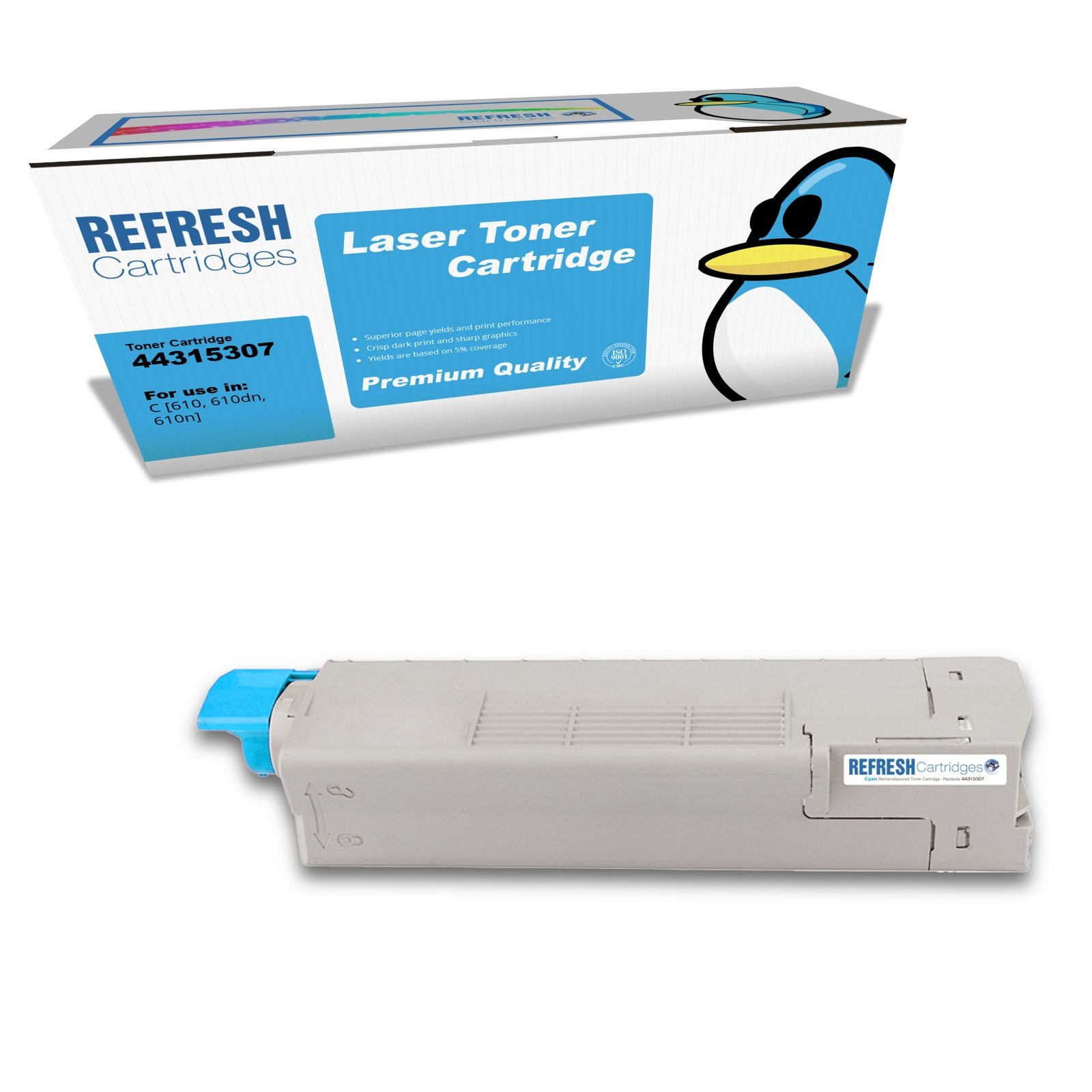 Refresh Cartridges Cyan 44315307 Toner Compatible With OKI Printers