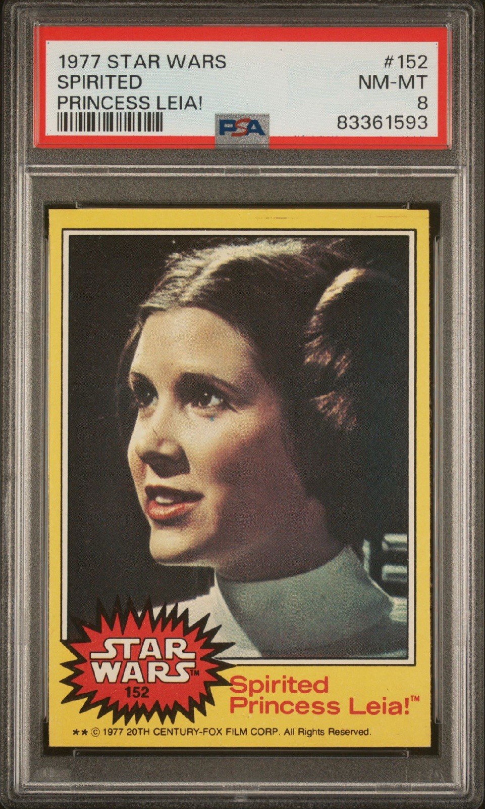1977 Topps Star Wars Spirited Princess Leia! #152 Graded PSA NM-Mint 8