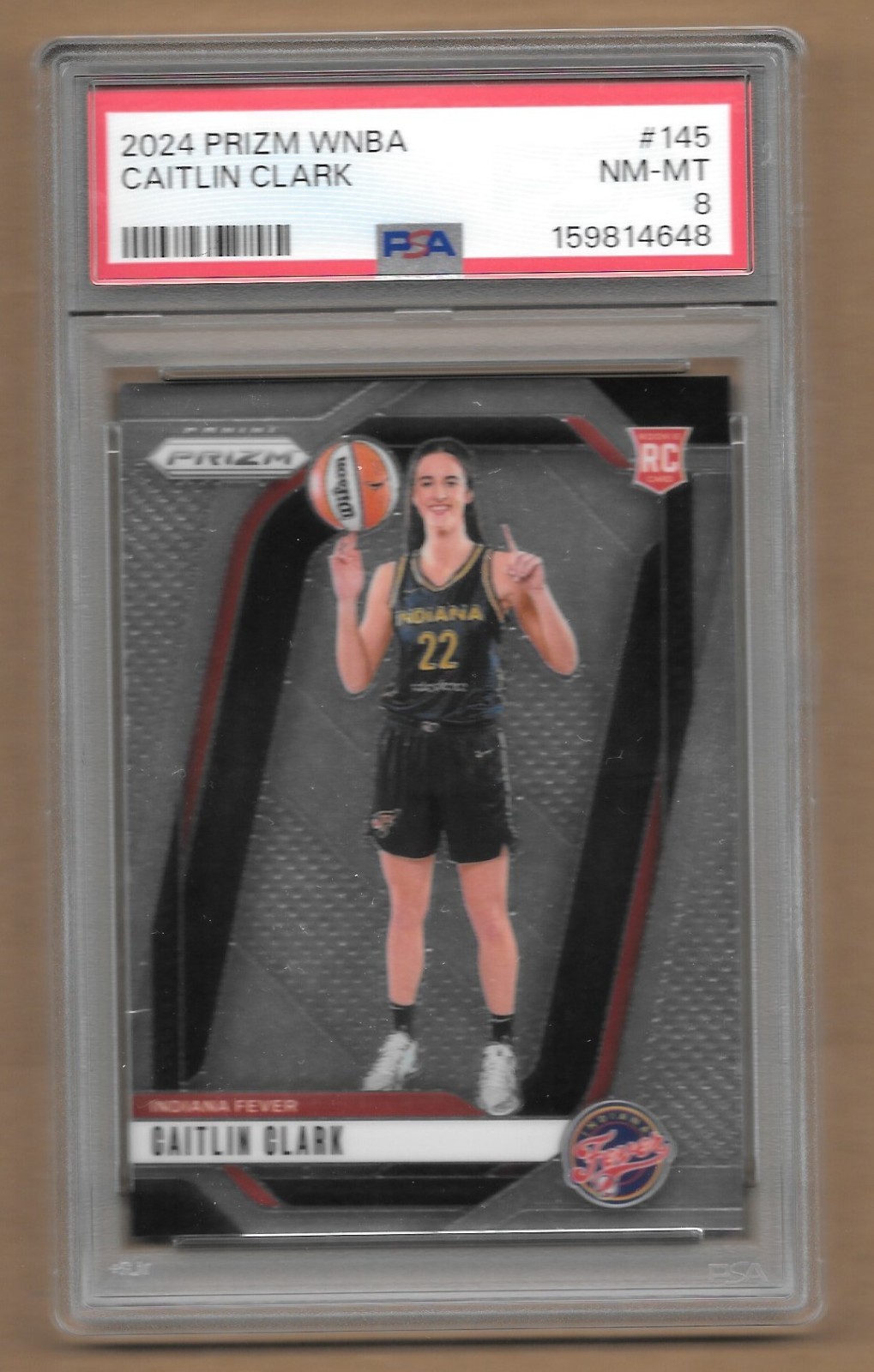 2024 Panini Prizm WNBA Caitlin Clark Rookie PSA 8 #145 view 1