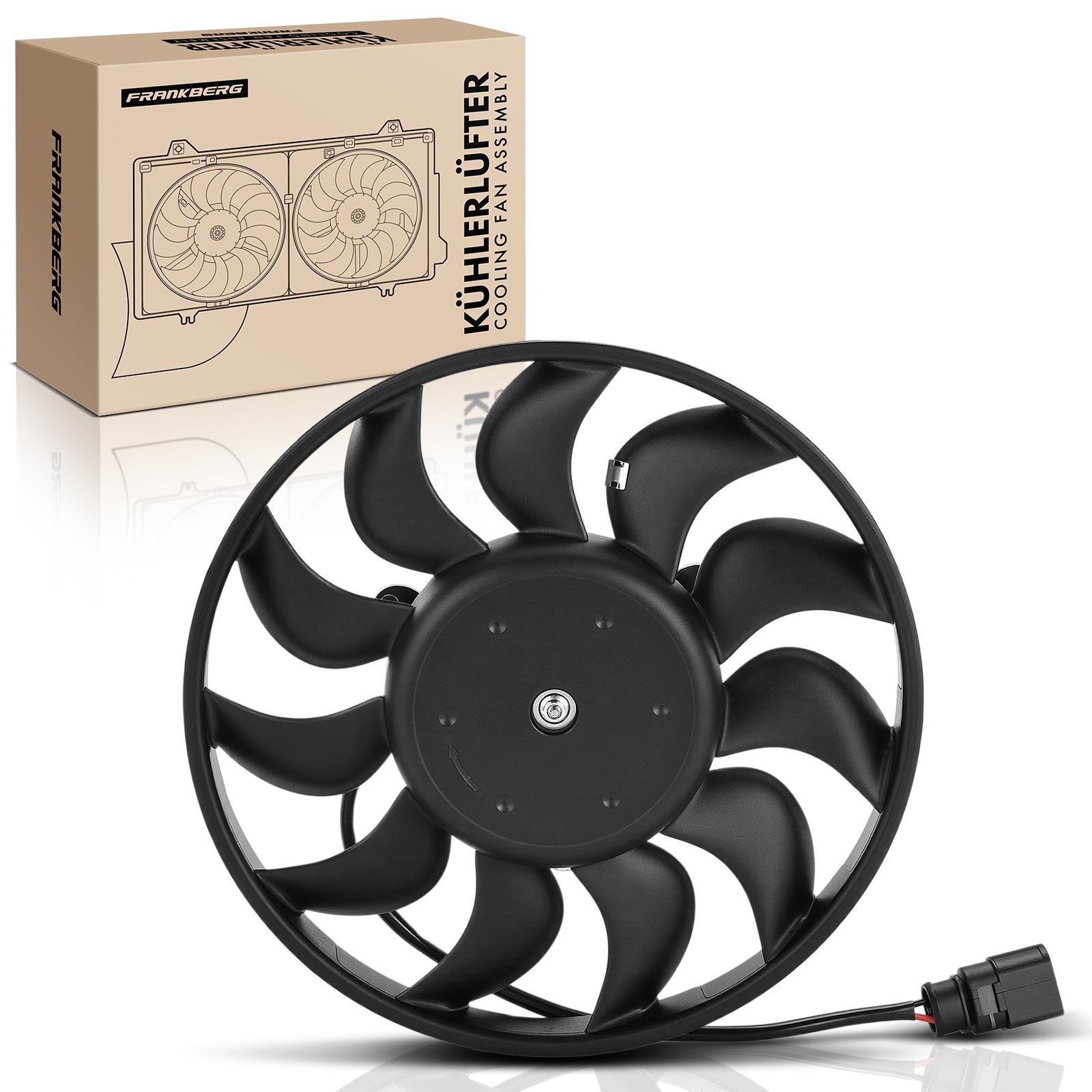 FRANKBERG Radiator Cooling Fan for Porsche 911 997 2008-2012 Cayman 2009-2013