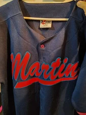Chase Authentics NASCAR Mark Martin 6 Blue  Baseball Jersey Men’s XL