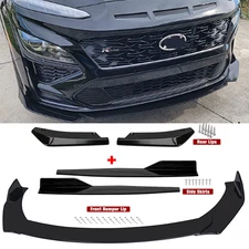 For Hyundai Kona Front Bumper Lip Chin Spoiler Body Kit Splitter Side Skirt