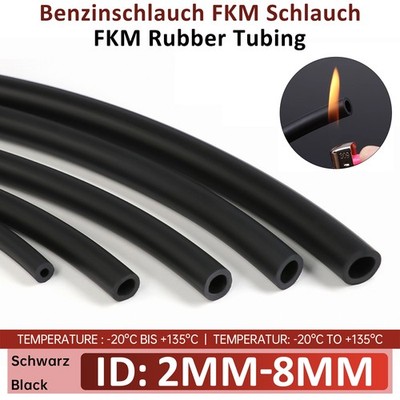 FKM Rubber Fuel Tube Petrol Diesel Oil Line Hose Pipe Tubing Black ID 2mm-8mm