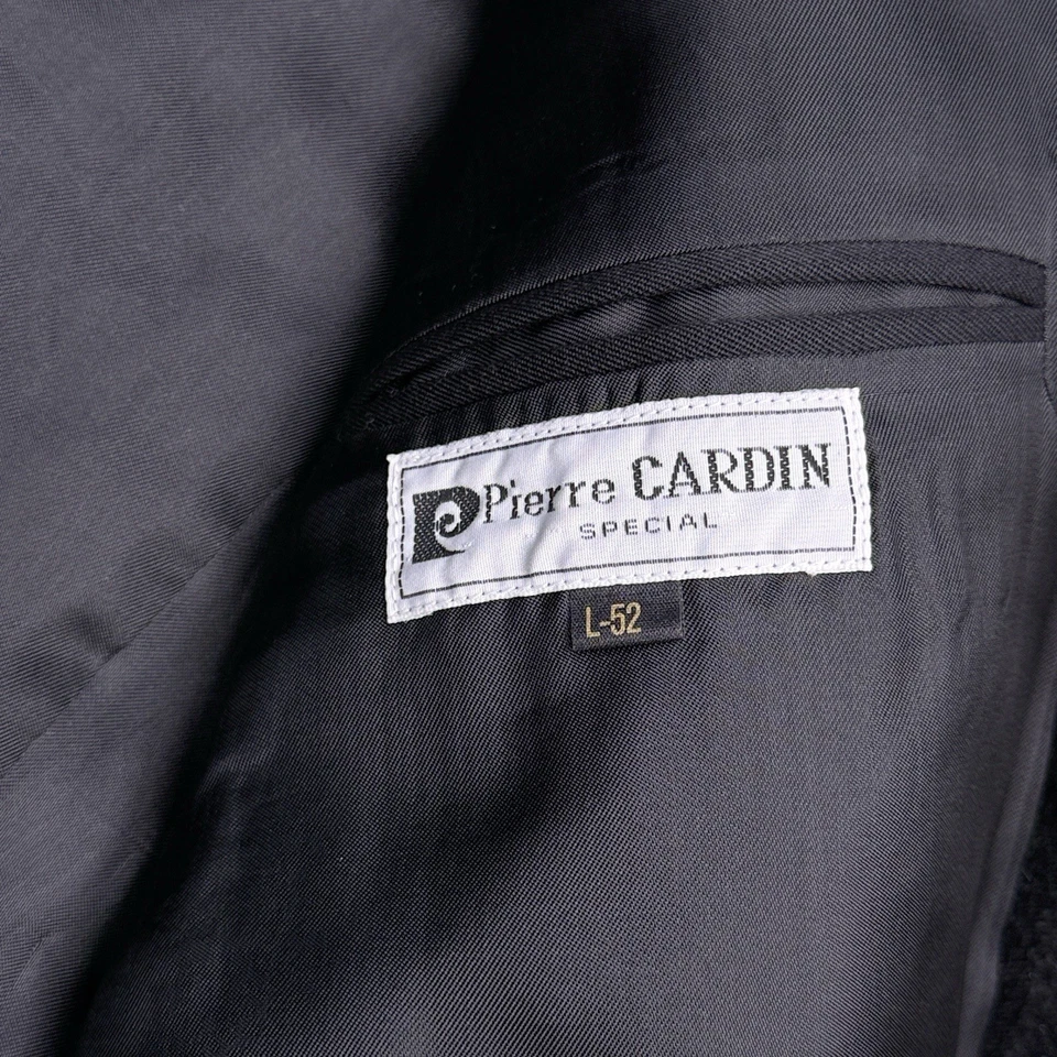 Traje Chaqueta Vintage Pierre Cardin Doble Pecho Esmoquin 42 Largo Lana Negra Foto 4 de 4