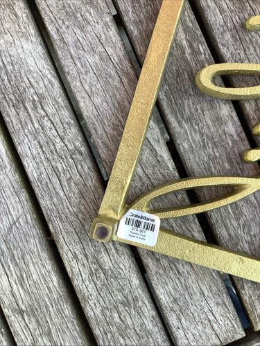 crate and barrel Gold Tone Thankful Trivet Cottage Core Whimsical Farm House - Picture 6 of 6