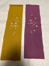 Japanese Kimono Half-Collar Set Of 2 Colors: Mustard Yellow Dull Pink