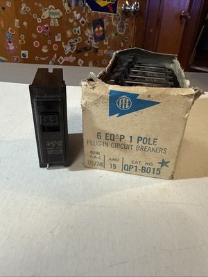 Box Of 6 I-T-E Circuit Breaker EQ-P QP1-B015 15A 15 A 1P 1 pole QP1B015 New NOS