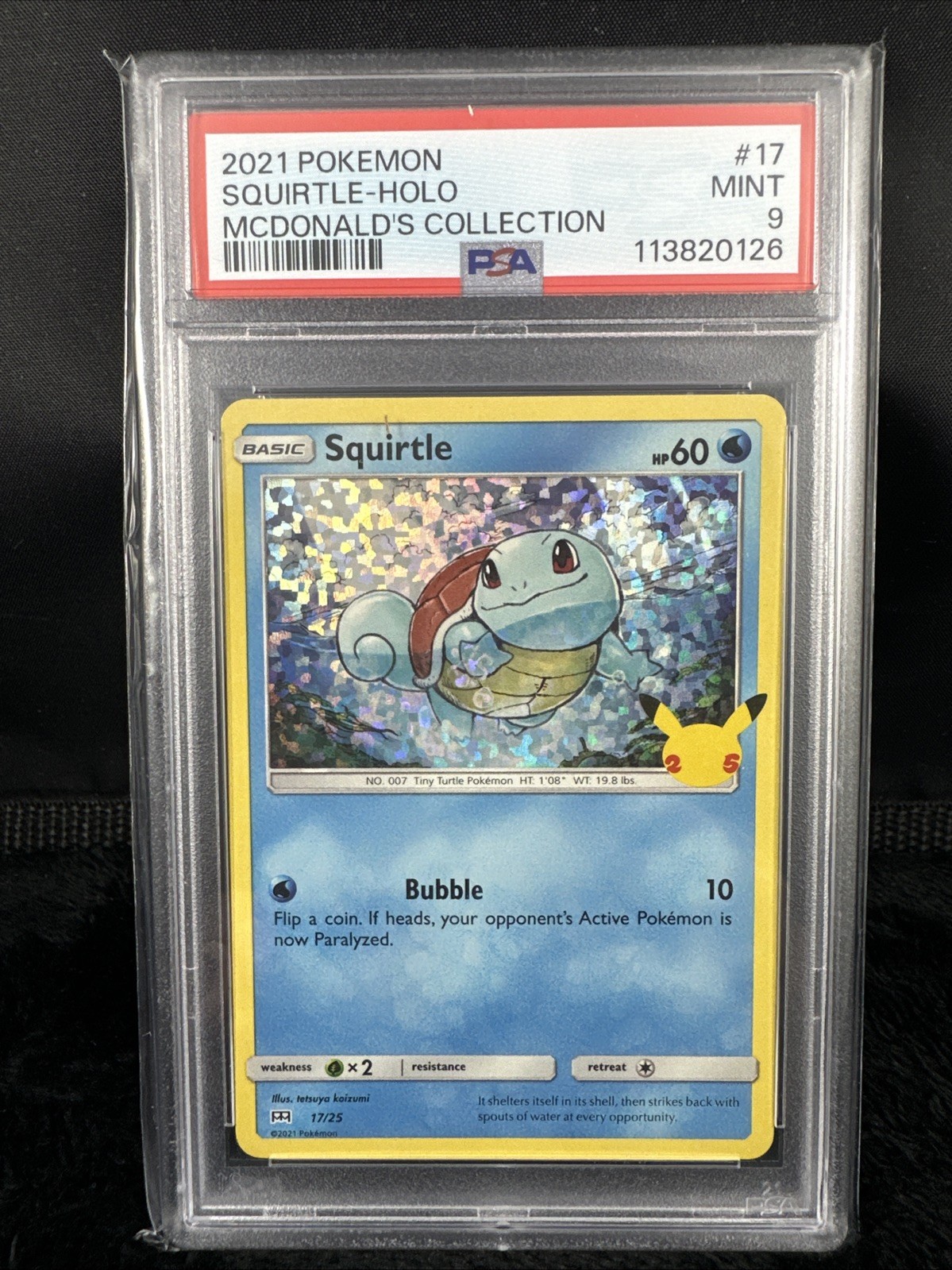 2021 Pokemon McDonald’s Collection Squirtle Holo #17 PSA 9