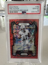 2023 Prizm Tre Tucker Red Wave Auto /149 PSA 10 Gem
