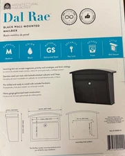 NEW OPEN BOX Dal Rae Architectural Mailbox Locking Wall Mount Mailbox 2562B-10