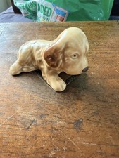 Vintage Sylvac Spaniel Puppy Dog Figurine Beige Ceramic Pottery