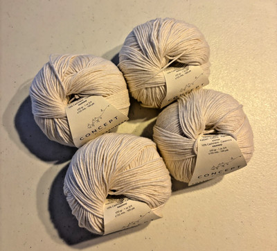 Katia Concept Cotton-Cashmere Yarn Lot, Colors 70, 79, 77 Crochet & Knit (AS IS)