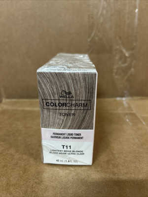 Wella Color Charm Liquid Toner T11 Lightest Beige Blonde | 1.4 oz (6 Pack)