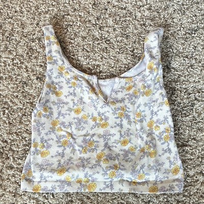 Aéropostale Seriously Soft Seamless Ribbed Knit Floral Wireless Bralette XS