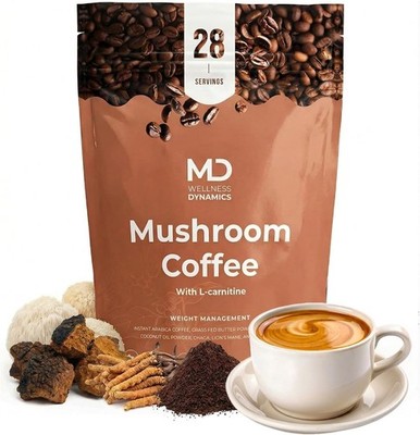 Mushroom Coffee with L Carnitine, Coconut Oil, & Grass Feed Butter  