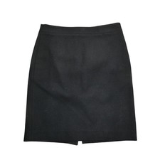 J.Crew The Pencil Skirt Womens 8 Black Wool Viscose Lined Knee Slit Work Office