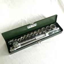 SK Tools 16pc 1/2" Drive Shallow Socket Set w/ Ratchet Vintage New Old Stock S-k