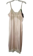 Vintage Vanity Fair Full Slip 38 Nylon Sea Pearl And Beige NWT