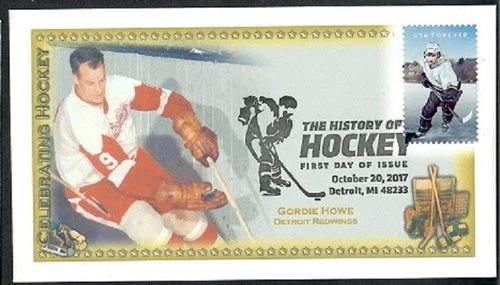 USA 2017 Canada FDC: The History of Hockey Homemade Rare Cachet - Gordie Howe