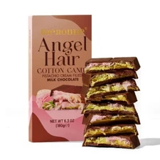 Meronne Dubai Milk Chocolate Filled with Pistachio Cream & Cotton Candy