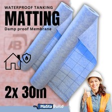 Waterproof Tanking Matting Damp-proof Membrane WetRoom System AQUA BUILD Blu 60m