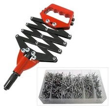 Lazy Tong Hand Nietzange + 1000 Nieten - Heavy Duty Pop Nietzange