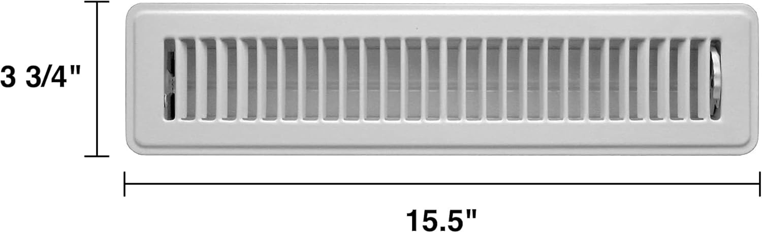 Hartford Ventilation Floor Register Vent for 2" x 14" Openings White 