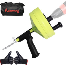 Drain Snake 50 Ft, Plumbing Snake for Sink with Drill Attachment, Snake Drain Cl